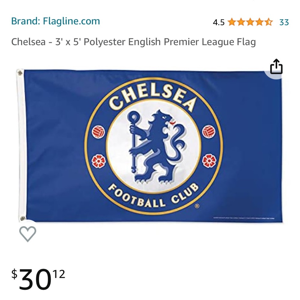 Chelsea - 3' × 5' Polyester English Premier League Flag flagline.com image not